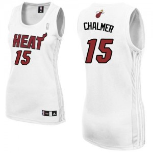 Miami Heat #15 Adidas Home Blanc Swingman Maillot d'équipe de NBA la vente - Mario Chalmer pour Femme
