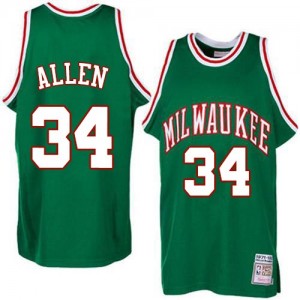 Milwaukee Bucks #34 Adidas Throwback Vert Swingman Maillot d'équipe de NBA Promotions - Ray Allen pour Homme
