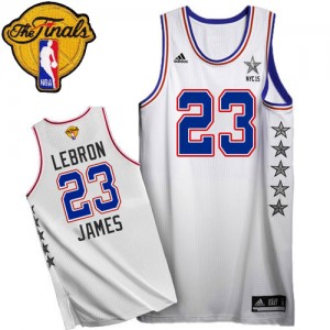 Maillot NBA Authentic LeBron James #23 Cleveland Cavaliers 2015 All Star 2015 The Finals Patch Blanc - Homme