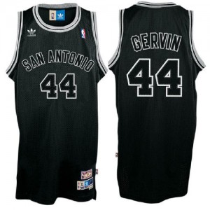 Maillot NBA San Antonio Spurs #44 George Gervin Noir Adidas Authentic Shadow Throwback - Homme
