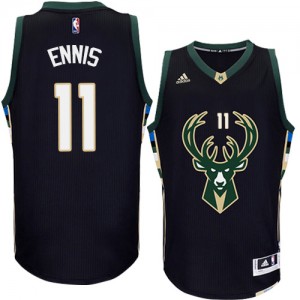 Milwaukee Bucks #11 Adidas Alternate Noir Authentic Maillot d'équipe de NBA Vente - Tyler Ennis pour Homme