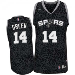 Maillot NBA San Antonio Spurs #14 Danny Green Noir Adidas Authentic Crazy Light - Homme