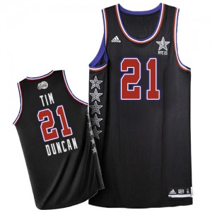 Maillot Authentic San Antonio Spurs NBA 2015 All Star Noir - #21 Tim Duncan - Homme