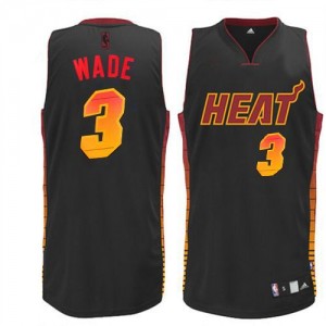 Maillot Authentic Miami Heat NBA Vibe Noir - #3 Dwyane Wade - Homme