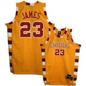 Maillot Adidas Or Throwback Classic Authentic Cleveland Cavaliers - LeBron James #23 - Homme
