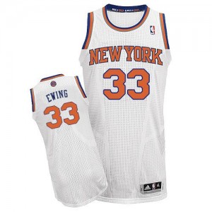 New York Knicks Patrick Ewing #33 Home Authentic Maillot d'équipe de NBA - Blanc pour Homme
