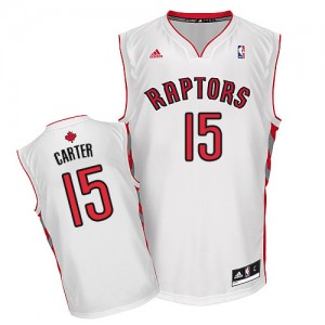Toronto Raptors #15 Adidas Home Blanc Swingman Maillot d'équipe de NBA Vente - Vince Carter pour Homme