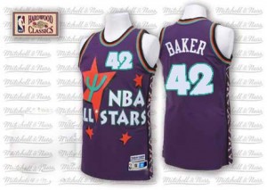 Maillot Authentic Milwaukee Bucks NBA Throwback 1995 All Star Violet - #42 Vin Baker - Homme