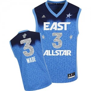 Maillot NBA Bleu Dwyane Wade #3 Miami Heat 2012 All Star Authentic Homme Adidas