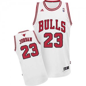 Maillot NBA Chicago Bulls #23 Michael Jordan Blanc Adidas Swingman Home - Homme