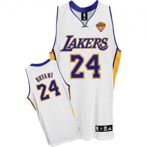 Maillot NBA Los Angeles Lakers #24 Kobe Bryant Blanc Adidas Authentic Alternate Final Patch - Homme