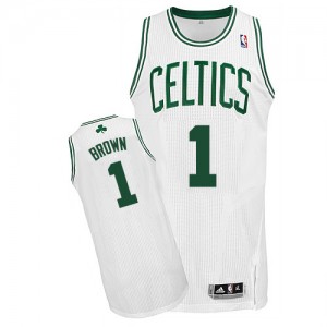 Maillot NBA Boston Celtics #1 Walter Brown Blanc Adidas Authentic Home - Homme
