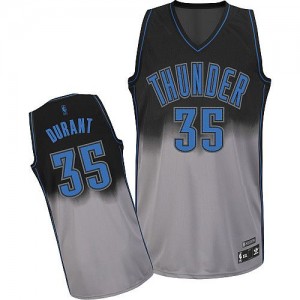 Oklahoma City Thunder Kevin Durant #35 Fadeaway Fashion Authentic Maillot d'équipe de NBA - Gris noir pour Femme