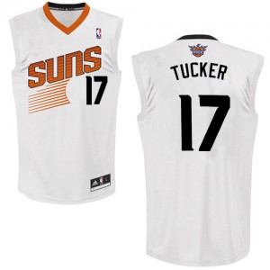 Maillot NBA Phoenix Suns #17 PJ Tucker Blanc Adidas Authentic Home - Homme