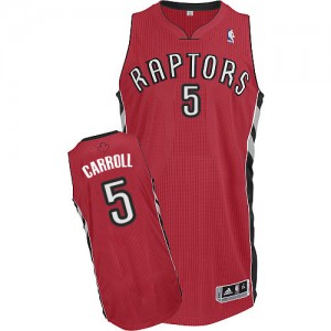 Maillot NBA Toronto Raptors #5 DeMarre Carroll Rouge Adidas Authentic Road - Homme