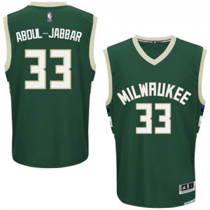 Maillot Authentic Milwaukee Bucks NBA Road Vert - #33 Kareem Abdul-Jabbar - Homme