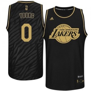 Los Angeles Lakers Nick Young #0 Precious Metals Fashion Swingman Maillot d'équipe de NBA - Noir pour Homme