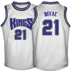 Sacramento Kings #21 Adidas Throwback Blanc Swingman Maillot d'équipe de NBA Magasin d'usine - Vlade Divac pour Homme