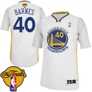 Golden State Warriors Harrison Barnes #40 Alternate 2015 The Finals Patch Authentic Maillot d'équipe de NBA - Blanc pour Homme