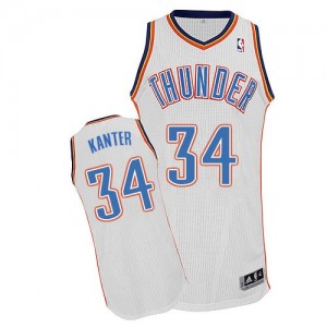 Oklahoma City Thunder #34 Adidas Home Blanc Authentic Maillot d'équipe de NBA préférentiel - Enes Kanter pour Homme