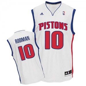 Maillot Swingman Detroit Pistons NBA Home Blanc - #10 Dennis Rodman - Homme