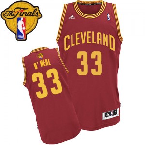 Maillot NBA Swingman Shaquille O'Neal #33 Cleveland Cavaliers Road 2015 The Finals Patch Vin Rouge - Homme