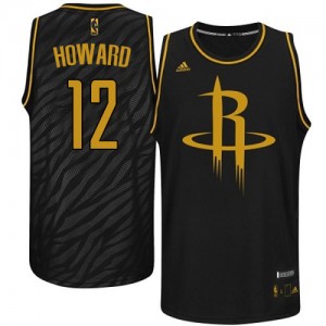 Houston Rockets #12 Adidas Precious Metals Fashion Noir Swingman Maillot d'équipe de NBA Prix d'usine - Dwight Howard pour Homme