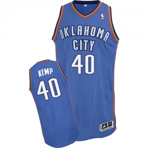 Maillot Authentic Oklahoma City Thunder NBA Road Bleu royal - #40 Shawn Kemp - Homme