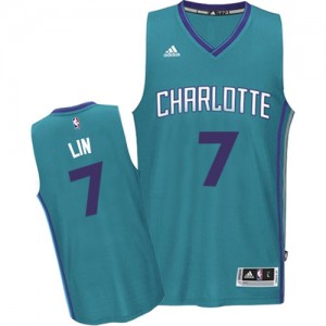 Charlotte Hornets #7 Adidas Road Bleu clair Authentic Maillot d'équipe de NBA sortie magasin - Jeremy Lin pour Homme