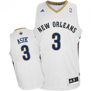 Maillot NBA Authentic Omer Asik #3 New Orleans Pelicans Home Blanc - Homme