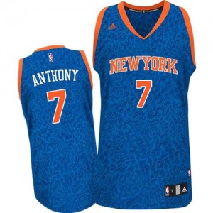 Maillot Adidas Bleu Crazy Light Authentic New York Knicks - Carmelo Anthony #7 - Homme