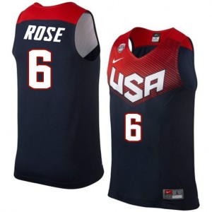 Maillot Nike Bleu marin 2014 Dream Team Swingman Team USA - Derrick Rose #6 - Homme