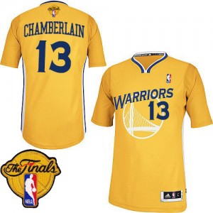 Maillot NBA Golden State Warriors #13 Wilt Chamberlain Or Adidas Authentic Alternate 2015 The Finals Patch - Homme