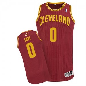 Maillot NBA Cleveland Cavaliers #0 Kevin Love Vin Rouge Adidas Authentic Road - Homme
