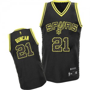 Maillot Authentic San Antonio Spurs NBA Electricity Fashion Noir - #21 Tim Duncan - Homme