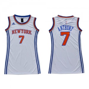 New York Knicks #7 Adidas Dress Blanc Authentic Maillot d'équipe de NBA Remise - Carmelo Anthony pour Femme