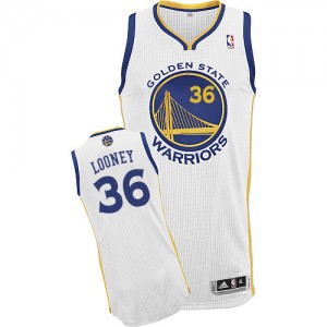 Maillot NBA Golden State Warriors #36 Kevon Looney Blanc Adidas Authentic Home - Homme