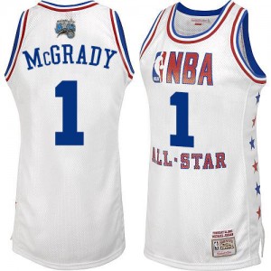 Orlando Magic Mitchell and Ness Tracy Mcgrady #1 2003 All Star Authentic Maillot d'équipe de NBA - Blanc pour Homme