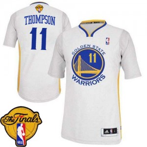 Golden State Warriors Klay Thompson #11 Alternate 2015 The Finals Patch Authentic Maillot d'équipe de NBA - Blanc pour Femme