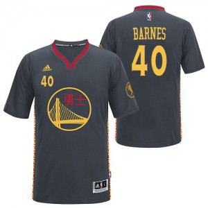 Golden State Warriors Harrison Barnes #40 Slate Chinese New Year Authentic Maillot d'équipe de NBA - Noir pour Homme