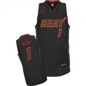 Maillot Swingman Miami Heat NBA Fashion Fibre de carbone noire - #1 Chris Bosh - Homme