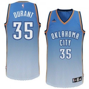 Maillot NBA Oklahoma City Thunder #35 Kevin Durant Bleu Adidas Swingman Resonate Fashion - Homme