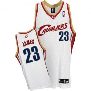 Maillot NBA Authentic LeBron James #23 Cleveland Cavaliers Blanc - Homme