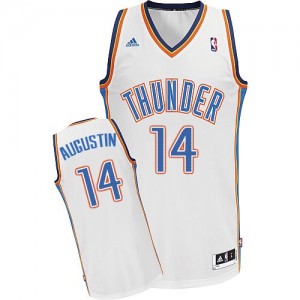 Oklahoma City Thunder #14 Adidas Home Blanc Swingman Maillot d'équipe de NBA en soldes - D.J. Augustin pour Homme