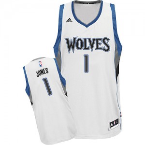 Maillot NBA Blanc Tyus Jones #1 Minnesota Timberwolves Home Swingman Homme Adidas