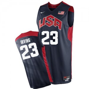 Team USA Nike Kyrie Irving #23 2012 Olympics Authentic Maillot d'équipe de NBA - Bleu marin pour Homme