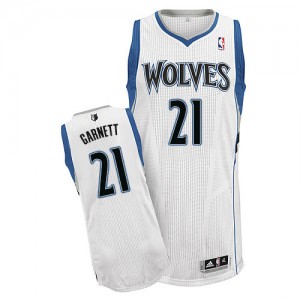 Minnesota Timberwolves #21 Adidas Home Blanc Authentic Maillot d'équipe de NBA Peu co?teux - Kevin Garnett pour Homme
