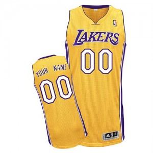 Maillot NBA Or Authentic Personnalisé Los Angeles Lakers Home Enfants Adidas