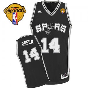 Maillot NBA Noir Danny Green #14 San Antonio Spurs Road Finals Patch Swingman Homme Adidas