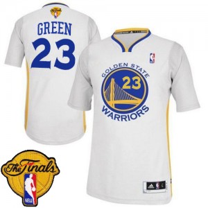 Maillot Adidas Blanc Alternate 2015 The Finals Patch Authentic Golden State Warriors - Draymond Green #23 - Homme